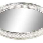BANDEJA DE DECORACAO METAL ESPELHO PRATA