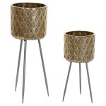 FLOREIRAS CONJ.2 METAL 28,57X28,57X74,9