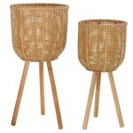 FLOREIRA C/PES CONJ.2 BAMBU 36X36X78 NATURAL