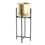 FLOREIRA METAL 20X20X52 DOURADO