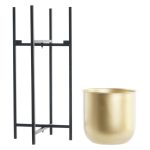 FLOREIRA METAL 20X20X52 DOURADO