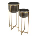 FLOREIRA C/PES CONJ.2 METAL 28,5X28,5X65,5