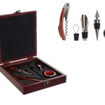 ACESSORIOS P/VINHO CONJ.5 INOX MDF 16,5X19X5