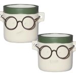 VASO CARA C/OCULOS DIA.9,5X7,5CM COR:VERDE