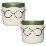 VASO CARA C/OCULOS DIA.15X11,5CM COR:VERDE