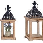 LANTERNA MADEIRA 13X13X29CM