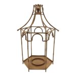 LANTERNA METAL DESENHO BAMBOO 31,5X27X5X47,5ALT. COR:OURO