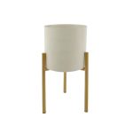 METAL -SUPORTE C/VASO COR BRANCO 16X15X31CM