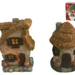 CASA TELHADO DE PALHA 1LED 13CM SORTID.