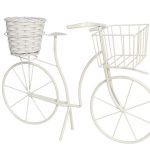 BICICLETA BRANCO C/2 VASOS 53X18X36CM