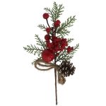 ARTIFICIAL- PICK FRUTOS C/BOLA 27CM COR:VERMELHO