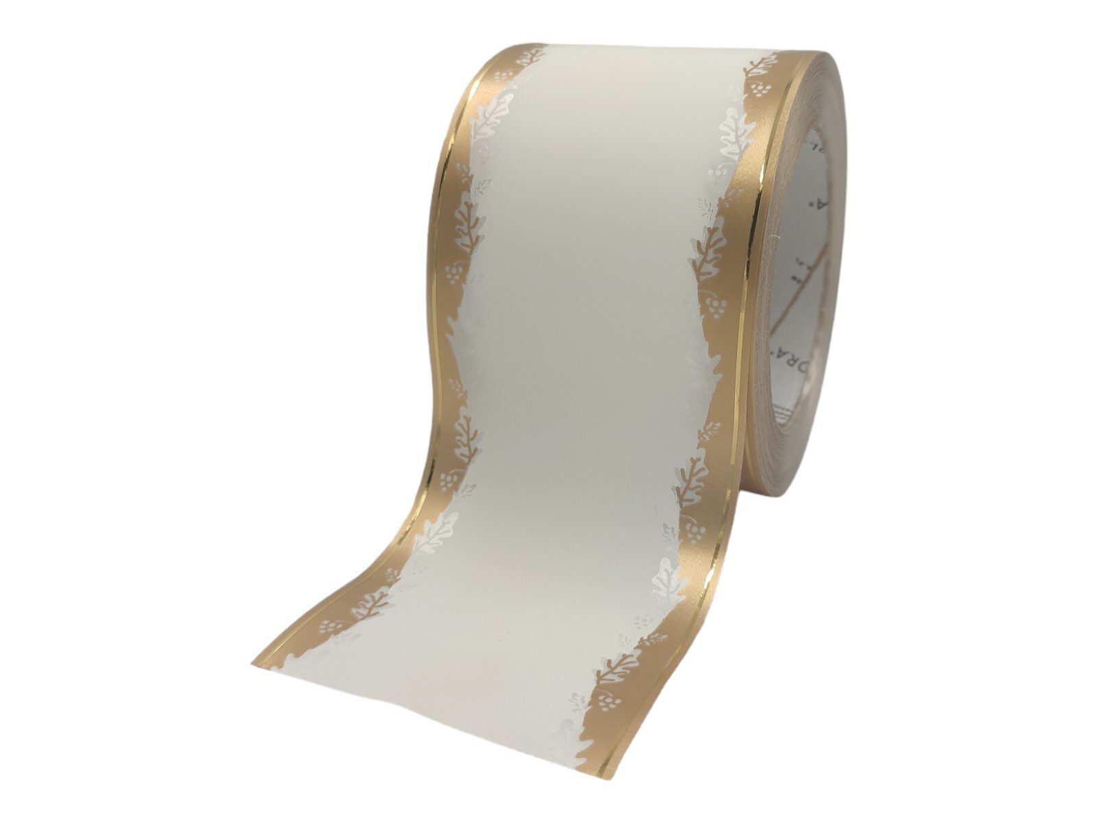 93.000086 FITA FUNERAL 8CMX50MTS COR:BRANCO/OURO - Image 1