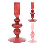 CANDELABRO VIDRO 17CM ROSA SORTIDOS