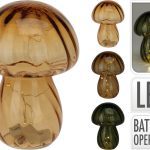 COGUMELO VIDRO C/LED 15CM SORTIDOS