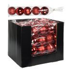 BOLAS NATAL 5UNID 8CM VERMELHO