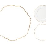 PRATO 33CM BRANCO/OURO