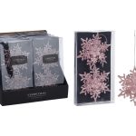 CONJ.2 FLOCOS NEVE 11CM ROSA