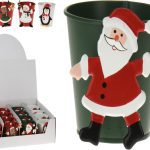 VASO METAL C/MOTIVOS NATAL 8CM