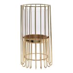 CANDELABRO METAL C/VIDRO COR:DOURADO