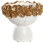 BUSTO VASO RESINA COR:BRANCO/OURO