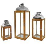 MADEIRA -CONJ. 3 LANTERNAS COR CASTANHO