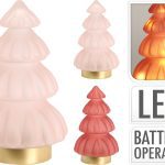 ARVORE NATAL VIDRO C/LUZ DIA.15XALT.28CM COR:ROSA