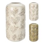 JARRA CERAMICA FOLHAS 12X24CM SORTIDAS
