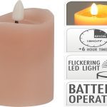 VELA CERA C/LED REALISTA COR:ROSA