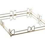 BANDEJA METAL+ESPELHO DOURADO