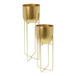 CONJ.2 VASOS METAL COR:OURO