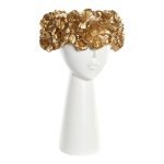 BUSTO VASO RESINA COR:BRANCO/OURO