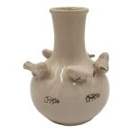 JARRO PORCELANA PASSAROS COR:BEGE