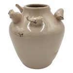JARRO PORCELANA PASSAROS COR:BEGE