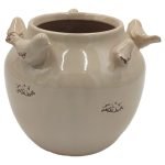JARRO PORCELANA PASSAROS COR:BEGE