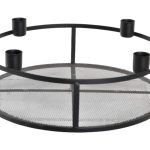 CENTRO PORTA-VELAS DIA.28X10CM ALT. PRETO