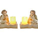 MARFINITE -ANJO NO LIVRO C/LUZ COR MARFIM OURO