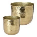 CONJ.2 VASOS METAL COR:OURO
