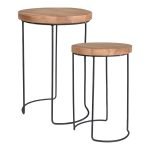 CONJ.2 MESAS METAL+MADEIRA