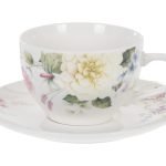 CHAVENA COM PRATO DE CHA PORCELANA