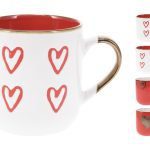 CANECA CORAÇOES PORCELANA 400ML