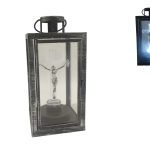 LANTERNA PLASTICO PRETA C/CRUZ LED