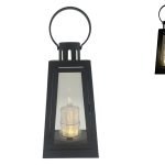 LANTERNA PLASTICO PRETA C/VELA LED