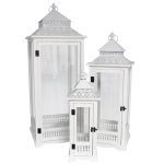 CONJ.3 LANTERNAS MADEIRA COR:BRANCO