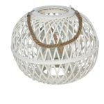 PORTAVELAS BRANCO C/VIDRO