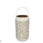 LANTERNA METAL COR:CREME/OURO