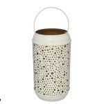 LANTERNA METAL COR:CREME/OURO