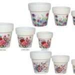 CONJ.3 VASOS CERAMICA FLORIDOS