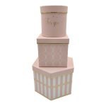 CONJ.3 CAIXAS CARTAO FORMAS COR:ROSA