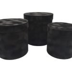 CONJ.3 CAIXAS CARTAO VELUDO COR:PRETO