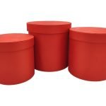 CONJ.3 CAIXAS CARTAO CETIM COR:VERMELHO